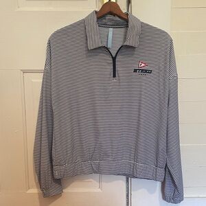 New Southern Tide Nautical Stripe Florida Yacht Club Pullover Top size M